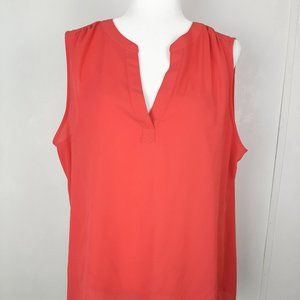 EUC Chaus New York Red Sleeveless Chiffon Top XL